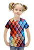 Заказать детскую футболку в Москве. Футболка с полной запечаткой для девочек Кубики абстракция от THE_NISE  - готовые дизайны и нанесение принтов.