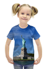 Заказать детскую футболку в Москве. Футболка с полной запечаткой для девочек Статуя Свободы от Виктор Гришин - готовые дизайны и нанесение принтов.