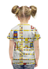 Заказать детскую футболку в Москве. Футболка с полной запечаткой для девочек Бродвей буги-вуги (Питер Мондриан) от trend - готовые дизайны и нанесение принтов.