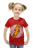 Заказать детскую футболку в Москве. Футболка с полной запечаткой для девочек Флэш (Flash) от printik - готовые дизайны и нанесение принтов.