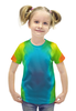 Заказать детскую футболку в Москве. Футболка с полной запечаткой для девочек Разводы красок от THE_NISE  - готовые дизайны и нанесение принтов.