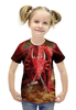 Заказать детскую футболку в Москве. Футболка с полной запечаткой для девочек Дракон от Dover - готовые дизайны и нанесение принтов.