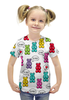 Заказать детскую футболку в Москве. Футболка с полной запечаткой для девочек Медвежата от THE_NISE  - готовые дизайны и нанесение принтов.