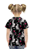 Заказать детскую футболку в Москве. Футболка с полной запечаткой для девочек Череп с цветами от denis01001 - готовые дизайны и нанесение принтов.