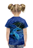 Заказать детскую футболку в Москве. Футболка с полной запечаткой для девочек Голубые единороги от hontor - готовые дизайны и нанесение принтов.