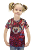 Заказать детскую футболку в Москве. Футболка с полной запечаткой для девочек Зевс (красный) от Galina Museridze - готовые дизайны и нанесение принтов.