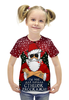 Заказать детскую футболку в Москве. Футболка с полной запечаткой для девочек Суровый дед мороз от gopotol - готовые дизайны и нанесение принтов.