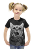 Заказать детскую футболку в Москве. Футболка с полной запечаткой для девочек Кот и крест от inPrintio - готовые дизайны и нанесение принтов.