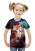 Заказать детскую футболку в Москве. Футболка с полной запечаткой для девочек Волк  от ПРИНТЫ ПЕЧАТЬ  - готовые дизайны и нанесение принтов.