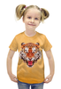 Заказать детскую футболку в Москве. Футболка с полной запечаткой для девочек Полигональный тигр от Andrew Zaycev - готовые дизайны и нанесение принтов.