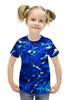 Заказать детскую футболку в Москве. Футболка с полной запечаткой для девочек Жидкие краски от THE_NISE  - готовые дизайны и нанесение принтов.
