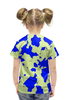 Заказать детскую футболку в Москве. Футболка с полной запечаткой для девочек Сине-Зелёный Камуфляж от armyshop - готовые дизайны и нанесение принтов.