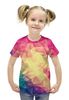Заказать детскую футболку в Москве. Футболка с полной запечаткой для девочек Яркая геометрия от inPrintio - готовые дизайны и нанесение принтов.