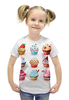 Заказать детскую футболку в Москве. Футболка с полной запечаткой для девочек Вкусняшка от anomalica - готовые дизайны и нанесение принтов.