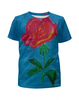 Заказать детскую футболку в Москве. Футболка с полной запечаткой для девочек Алая роза от mrs-snit@yandex.ru - готовые дизайны и нанесение принтов.