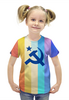 Заказать детскую футболку в Москве. Футболка с полной запечаткой для девочек Серп и молот от THE_NISE  - готовые дизайны и нанесение принтов.