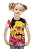 Заказать детскую футболку в Москве. Футболка с полной запечаткой для девочек Фреди Меркури от Виктор Гришин - готовые дизайны и нанесение принтов.