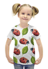 Заказать детскую футболку в Москве. Футболка с полной запечаткой для девочек Божьи коровки от rykytyky@gmail.com - готовые дизайны и нанесение принтов.