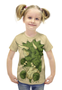 Заказать детскую футболку в Москве. Футболка с полной запечаткой для девочек DINO Baby / Малыш Динозавр от crash - готовые дизайны и нанесение принтов.