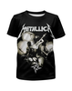 Заказать детскую футболку в Москве. Футболка с полной запечаткой для девочек Metallica от inPrintio - готовые дизайны и нанесение принтов.
