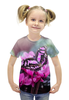 Заказать детскую футболку в Москве. Футболка с полной запечаткой для девочек Бабочка на цветах от weeert - готовые дизайны и нанесение принтов.
