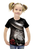 Заказать детскую футболку в Москве. Футболка с полной запечаткой для девочек Лев и роза от printik - готовые дизайны и нанесение принтов.