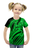 Заказать детскую футболку в Москве. Футболка с полной запечаткой для девочек Яркий зеленый от THE_NISE  - готовые дизайны и нанесение принтов.