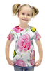 Заказать детскую футболку в Москве. Футболка с полной запечаткой для девочек бутоны роз от THE_NISE  - готовые дизайны и нанесение принтов.