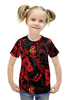 Заказать детскую футболку в Москве. Футболка с полной запечаткой для девочек Хохлома от EDJEY  - готовые дизайны и нанесение принтов.