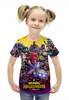 Заказать детскую футболку в Москве. Футболка с полной запечаткой для девочек BRAWL STARS от robus - готовые дизайны и нанесение принтов.
