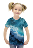 Заказать детскую футболку в Москве. Футболка с полной запечаткой для девочек Волны от Seo - готовые дизайны и нанесение принтов.