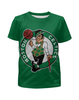 Заказать детскую футболку в Москве. Футболка с полной запечаткой для девочек Boston Celtics NBA от Broadway music - готовые дизайны и нанесение принтов.