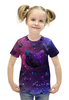 Заказать детскую футболку в Москве. Футболка с полной запечаткой для девочек   Космос от THE_NISE  - готовые дизайны и нанесение принтов.