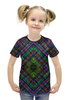 Заказать детскую футболку в Москве. Футболка с полной запечаткой для девочек glitch art (индия) от Wax  - готовые дизайны и нанесение принтов.