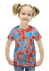 Заказать детскую футболку в Москве. Футболка с полной запечаткой для девочек Цветные фигуры от THE_NISE  - готовые дизайны и нанесение принтов.