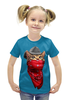 Заказать детскую футболку в Москве. Футболка с полной запечаткой для девочек Ганстер  от ПРИНТЫ ПЕЧАТЬ  - готовые дизайны и нанесение принтов.