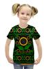 Заказать детскую футболку в Москве. Футболка с полной запечаткой для девочек Подсолнух от gopotol - готовые дизайны и нанесение принтов.