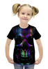 Заказать детскую футболку в Москве. Футболка с полной запечаткой для девочек Череп от printik - готовые дизайны и нанесение принтов.
