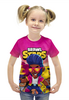 Заказать детскую футболку в Москве. Футболка с полной запечаткой для девочек BRAWL STARS BROCK от geekbox - готовые дизайны и нанесение принтов.