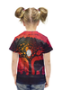 Заказать детскую футболку в Москве. Футболка с полной запечаткой для девочек Слон у дерева от queen  - готовые дизайны и нанесение принтов.