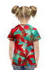 Заказать детскую футболку в Москве. Футболка с полной запечаткой для девочек Красные цветы от THE_NISE  - готовые дизайны и нанесение принтов.