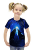 Заказать детскую футболку в Москве. Футболка с полной запечаткой для девочек Космические Волки от  PRO_DESIGN - готовые дизайны и нанесение принтов.