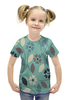 Заказать детскую футболку в Москве. Футболка с полной запечаткой для девочек Узор цветочный от THE_NISE  - готовые дизайны и нанесение принтов.