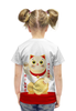 Заказать детскую футболку в Москве. Футболка с полной запечаткой для девочек Манеки неко от khlele@mail.ru - готовые дизайны и нанесение принтов.