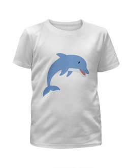 Заказать детскую футболку в Москве. Футболка с полной запечаткой для девочек Дельфин от nadegda - готовые дизайны и нанесение принтов.