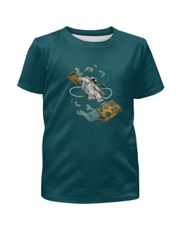 Заказать детскую футболку в Москве. Футболка с полной запечаткой для девочек Космический турист от ISliM - готовые дизайны и нанесение принтов.