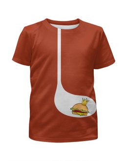 Заказать детскую футболку в Москве. Футболка с полной запечаткой для девочек BURGER от CoolDesign - готовые дизайны и нанесение принтов.