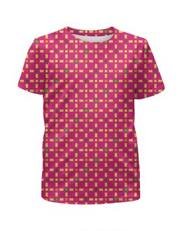 Заказать детскую футболку в Москве. Футболка с полной запечаткой для девочек Розовый узор от valezar - готовые дизайны и нанесение принтов.