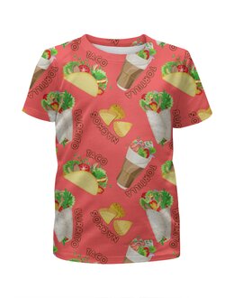 Заказать детскую футболку в Москве. Футболка с полной запечаткой для девочек Мексиканская еда от IrinkaArt  - готовые дизайны и нанесение принтов.
