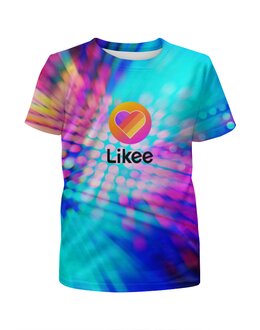 Заказать детскую футболку в Москве. Футболка с полной запечаткой для девочек Likee от THE_NISE  - готовые дизайны и нанесение принтов.